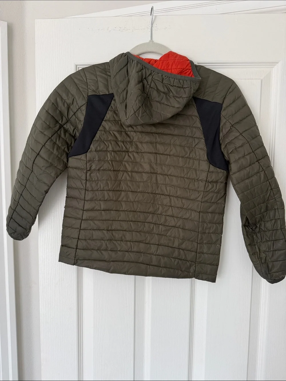 Eddie Bauer Olive Hooded Kids Packable Down Jacket
